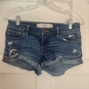 Abercrombie & Fitch Distressed Blue Jean Shorts